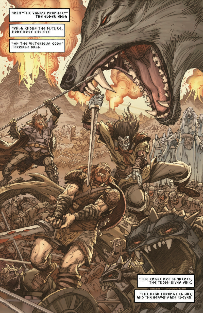 Illustration for article titled Walter Simonson returns to Norse mythology with the stunning Ragnarök #1